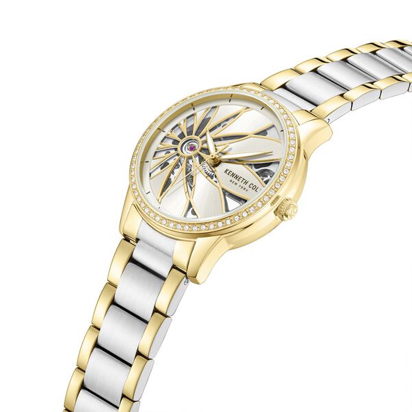 Kenneth Cole Automatic Silver Dial Two Toned Stainless Steel Strap Watch For Women - image number 2