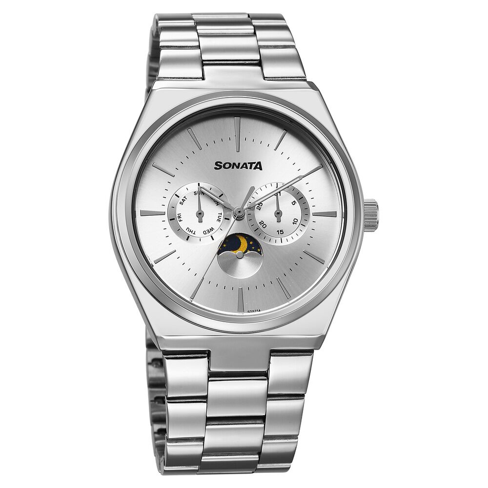 Sonata Festive Quartz Analog Silver Dial Metal Strap Watch For Men-picture-21