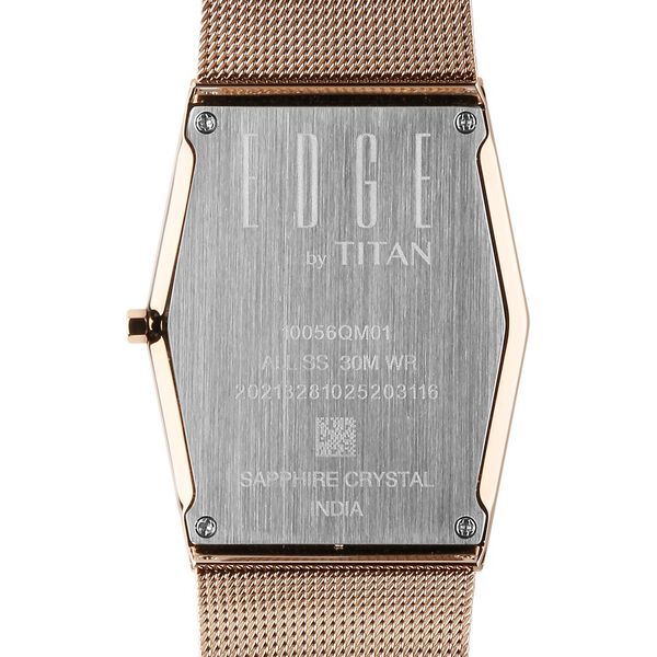 Titan Edge Whimsey Quartz Analog Brown Dial Golden Stainless Steel Strap Watch For Men - image number 6