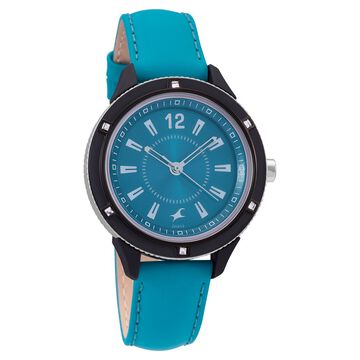 Fastrack Modular Quartz Analog Blue Dial Leather Strap Watch for Girls
