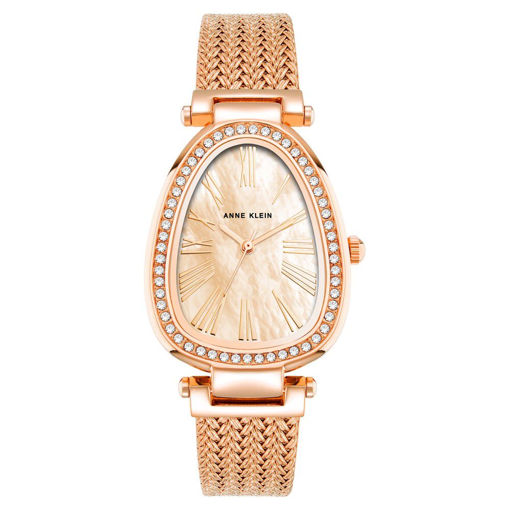 Anne Klein Quartz Analog Pink Dial Rose Gold Stainless Steel Strap Watch For Women-image-5