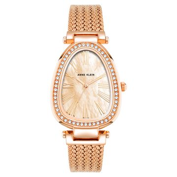 Anne Klein Quartz Analog Pink Dial Rose Gold Stainless Steel Strap Watch For Women
