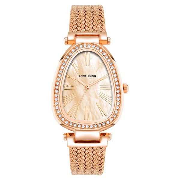Anne Klein Quartz Analog Pink Dial Rose Gold Stainless Steel Strap Watch For Women - image number 0