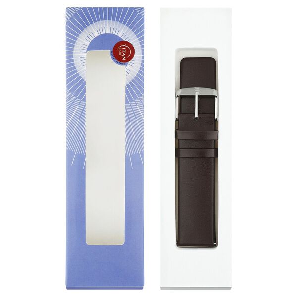 22 mm Brown Genuine Leather Strap for Men - image number 5