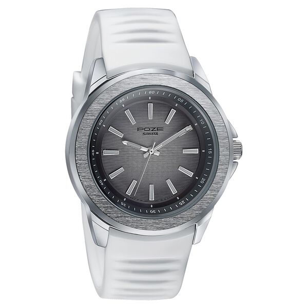 Sonata Poze Quartz Analog White Dial Plastic Strap Watch For Men - image number 2