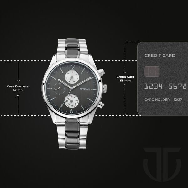 Titan Men's Metropolitan Charm: Men's Multifunctional Anthra Watch with Metallic Accents - image number 2