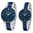 Kenneth Cole Quartz Analog Blue Dial Two Toned Stainless Steel Strap Watch For Couple - image number 1