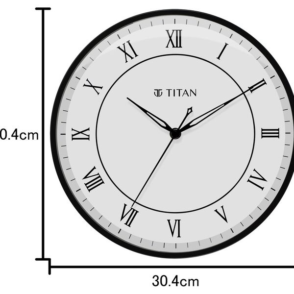 Titan Metallic Wall Clock White Dial Silent Sweep Technology with size 30.4 cm X 30.4 cm (Medium) - image number 6