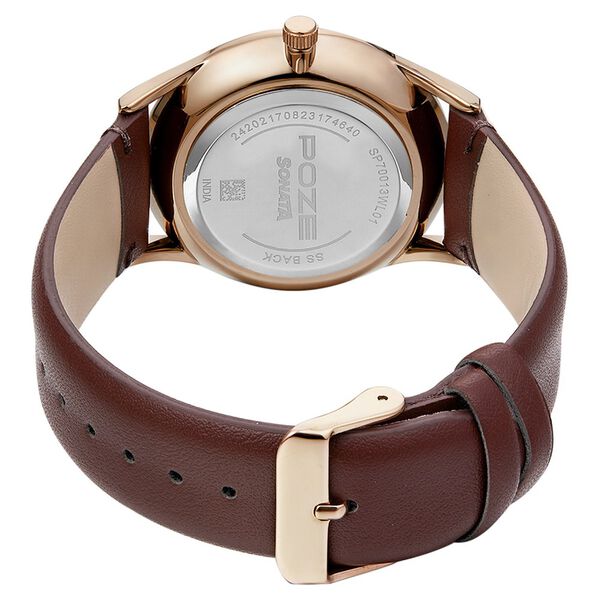Poze by Sonata Quartz Analog Silver Dial PU Leather Strap Watch for Men - image number 4