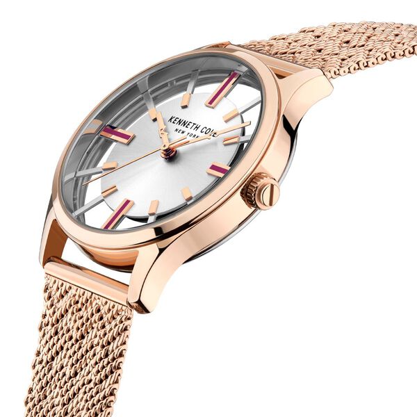 Kenneth Cole Quartz Analog Silver Dial Silicone Strap Watch for Women - image number 5