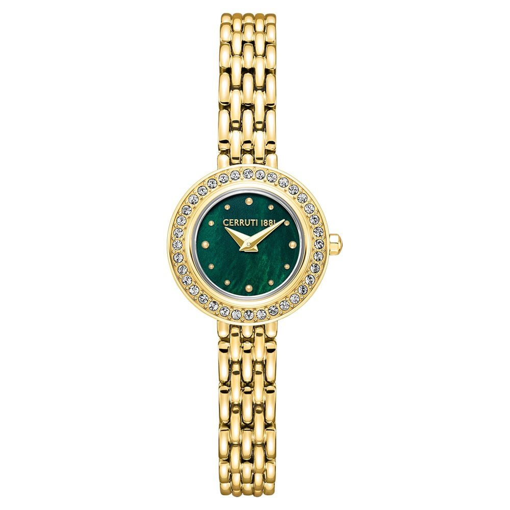 Buy Online Cerruti 1881 Quartz Analog Green Dial Golden Stainless