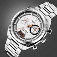 Xylys Swiss Chronograph Silver Stainless Steel Strap White Dial Watch For Men - image number 1