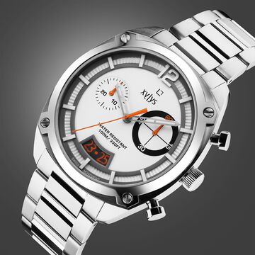 Xylys Swiss Chronograph Silver Stainless Steel Strap White Dial Watch For Men