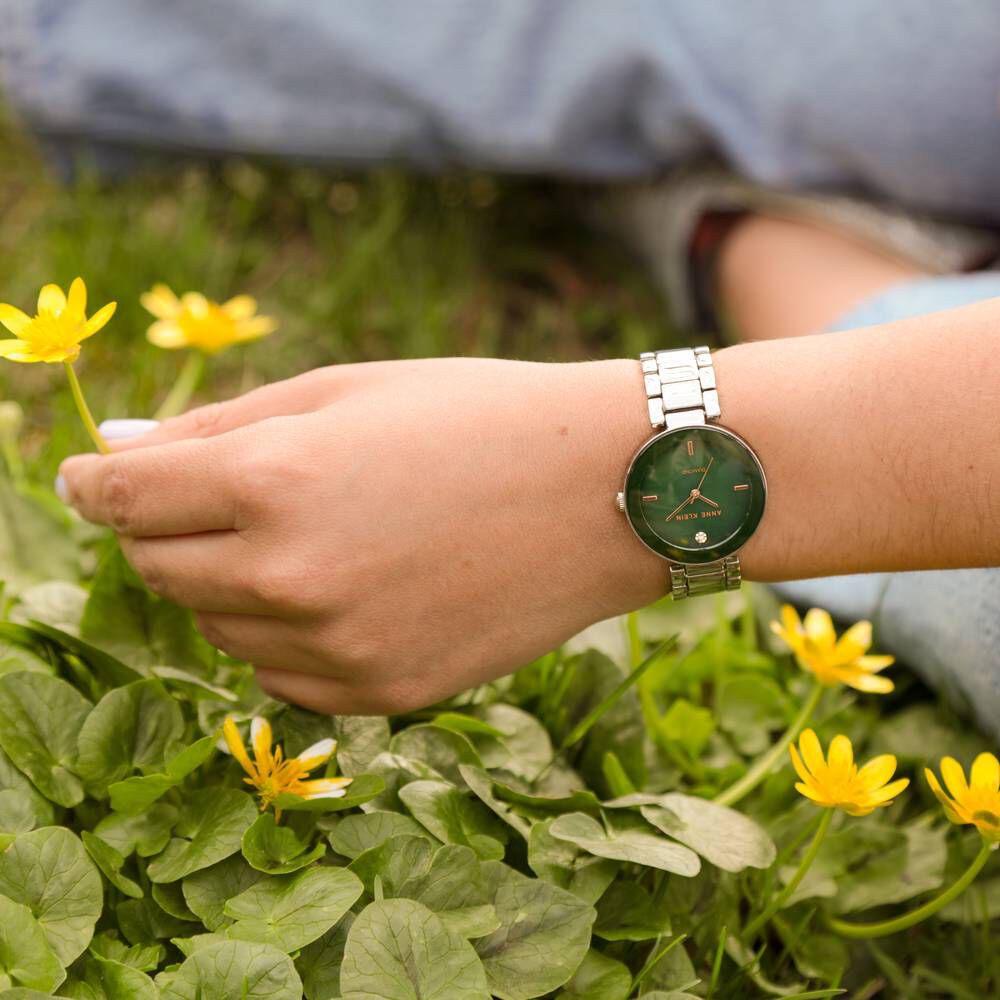 Anne klein green dial watch shop