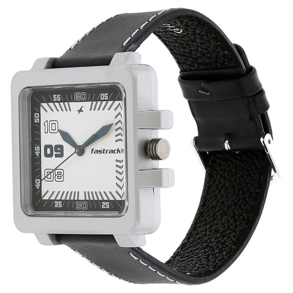 Fastrack Quartz Analog White Dial Leather Strap Watch for Guys - image number 1