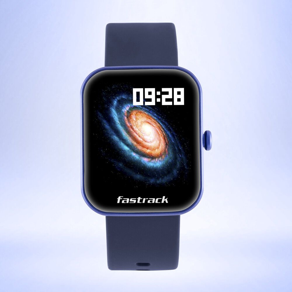 Titan connected blue dial smartwatch top