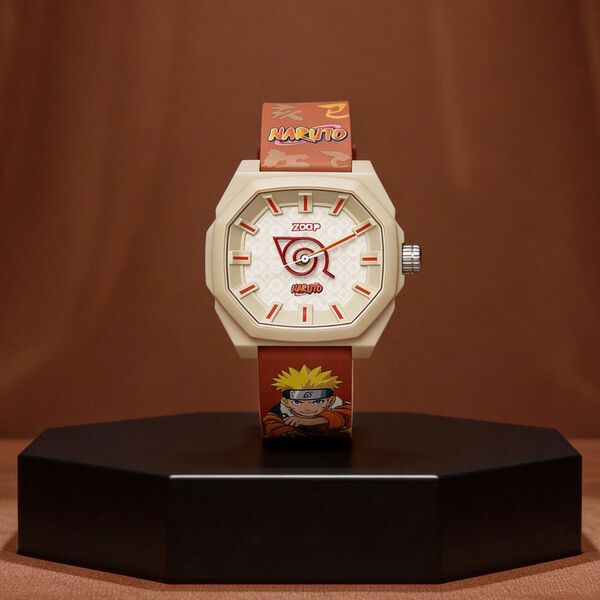 Zoop Naruto Analogue Watch with Beige Case and Burnt Orange Multi Color Strap for Kids and Anime lovers, By Titan - image number 0