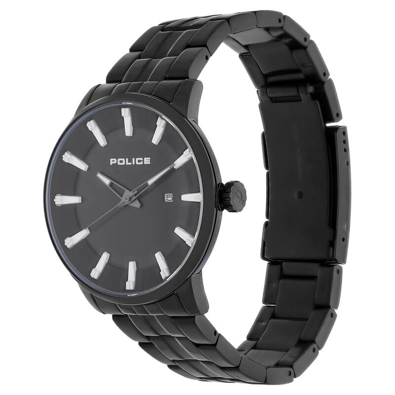 Police Quartz Analog with Date Black Dial Stainless Steel Strap Watch for Men - image number 2