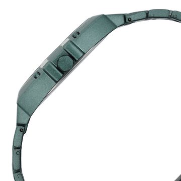 Vyb Pioneer By Fastrack Quartz Analog Green Dial Metal Strap Watch For Guys