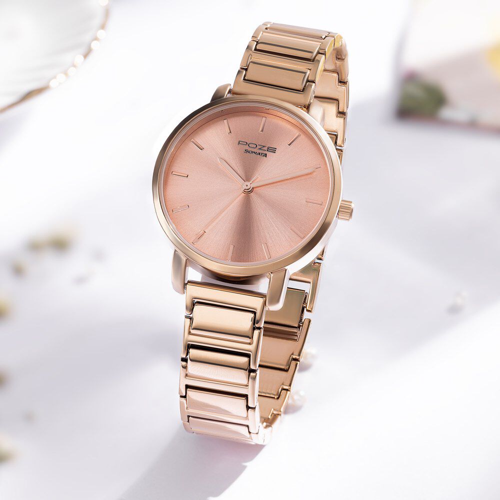 Sonata rose gold watches hotsell