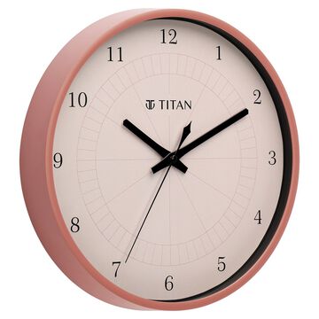 Titan Classic Quartz Analog Pink Dial Wall Clock