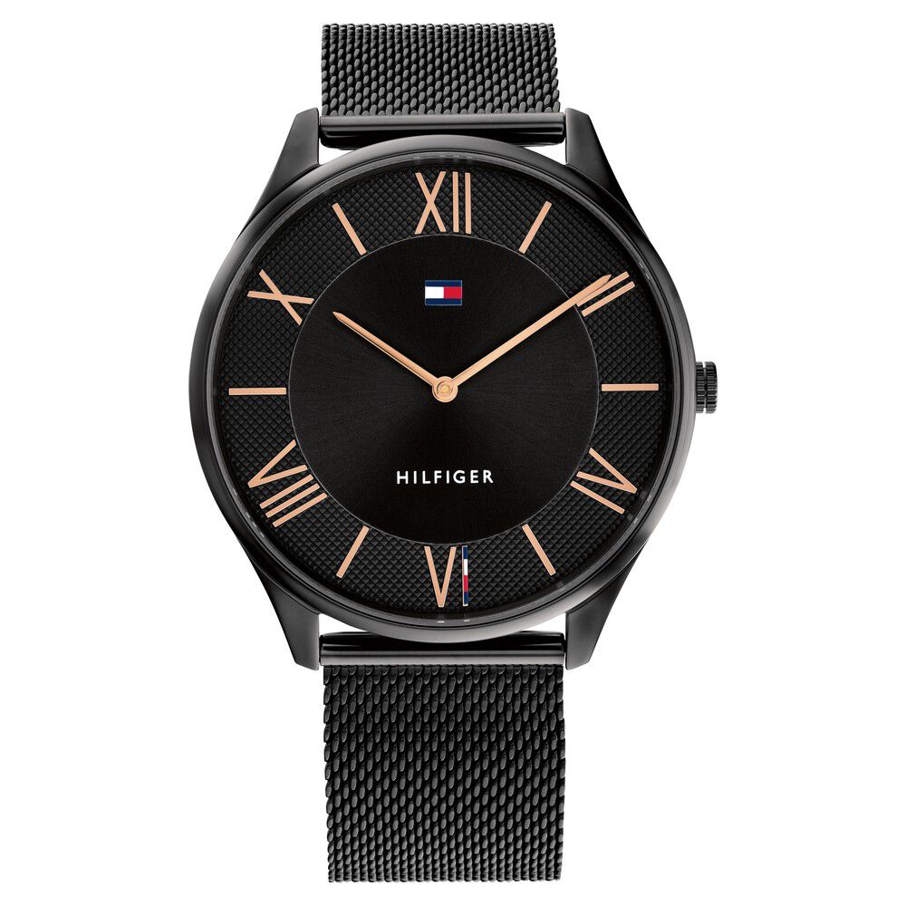 Tommy hilfiger analog top black dial men's watch