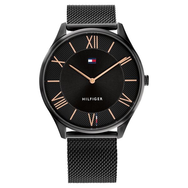 Tommy Hilfiger Black Dial Black Stainless Steel Strap Watch for Men - image number 0