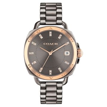 Coach Quartz Analog with Date Grey Dial Stainless Steel Strap Watch for Women