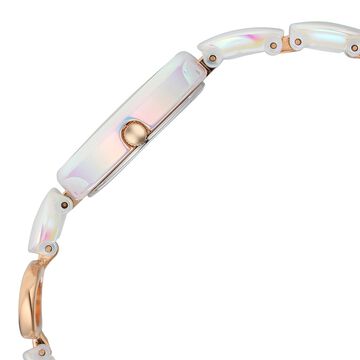 Titan Raga Ceramics Quartz Analog Mother Of Pearl Dial Metal & Ceramic Strap Watch For Women