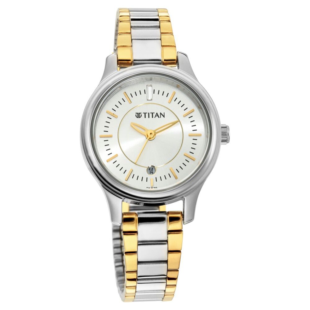 Titan watches for ladies silver on sale