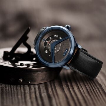 Titan Maritime Black Dial Analog Leather Strap watch for Men