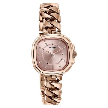 Sonata Poze Quartz Analog Rose Gold Dial Metal Strap Watch For Women