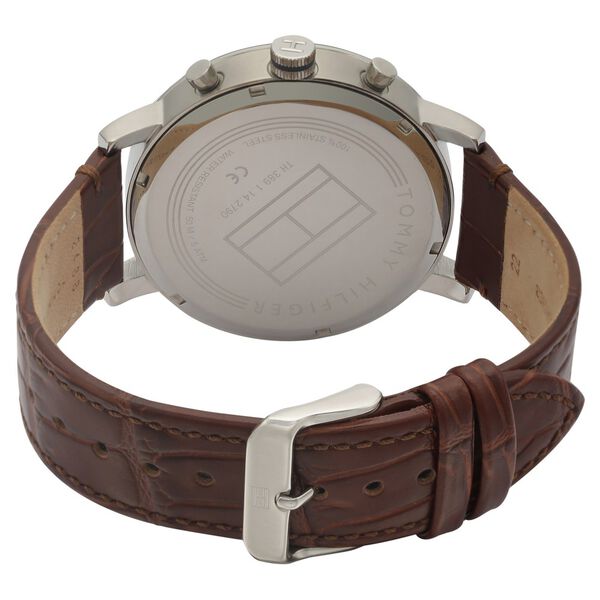 Tommy Hilfiger Quartz Chronograph Blue Dial Leather Strap Watch for Men - image number 4
