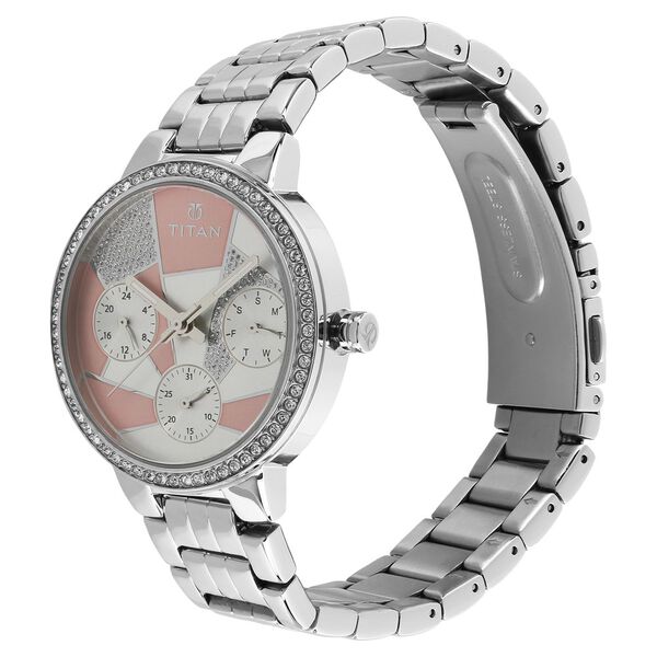 Titan On Trend Pink Dial Women Watch With Stainless Steel Strap - image number 1