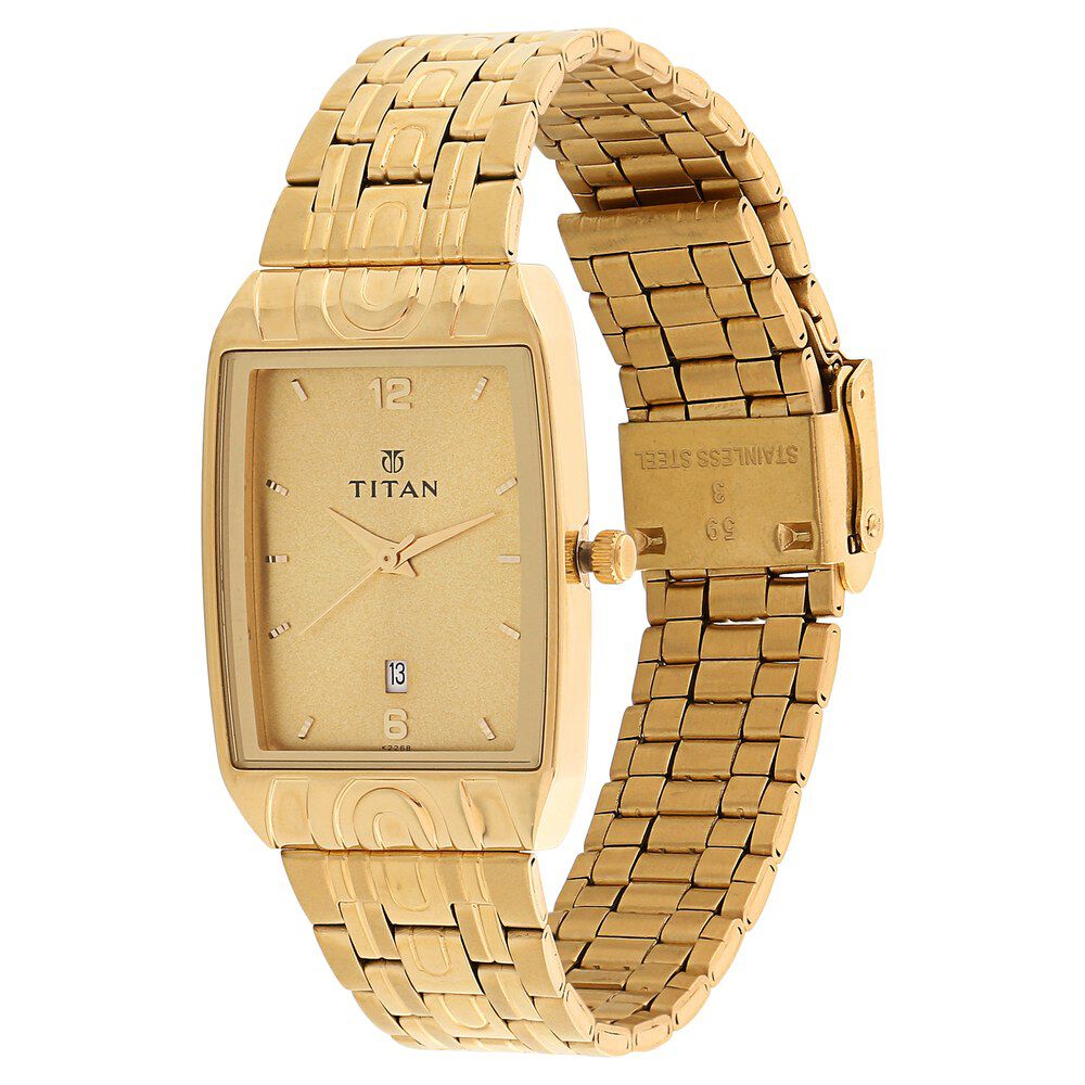 Buy Online Titan Analog with Date Dial Metal Strap watch for Men nk9152ym03 Titan