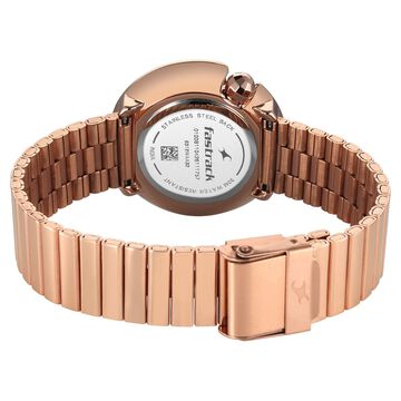 Fastrack Groove Analog with Dusty Purple Dial Rose Gold Metal Strap Watch for Girls