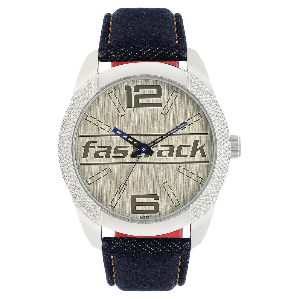 Buy Online Fastrack Denim Quartz Analog Silver Dial Denim Strap Watch for Guys nn3187sl02 Titan