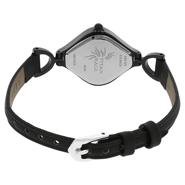 Titan Quartz Analog Black Dial Leather Strap Watch for Women - image number 3