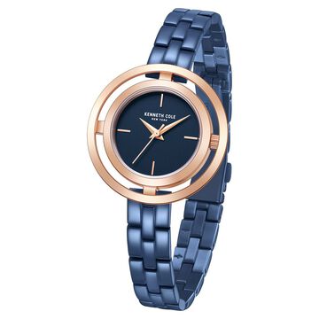 Kenneth Cole Quartz Analog Blue Dial Stainless Steel Strap Watch for Women