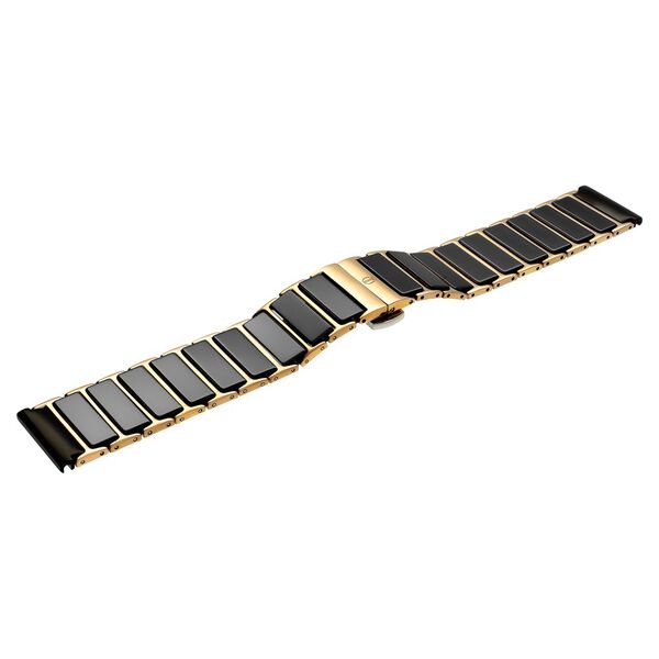 22 mm Black & Rose Gold Ceramic & Metal Strap for Men - image number 2