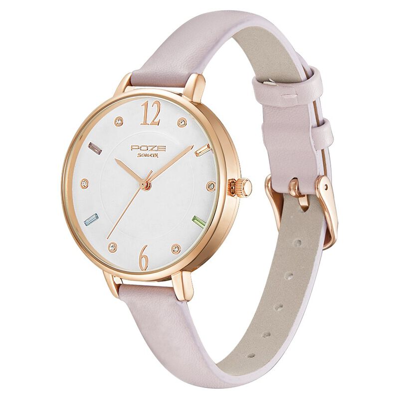 Poze by Sonata Quartz Analog White Dial PU Leather Strap Watch for Women - image number 2