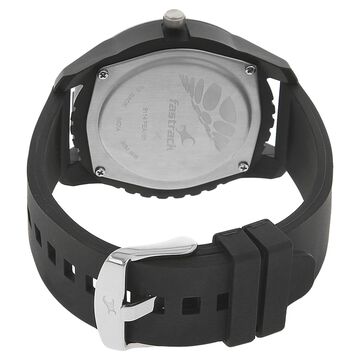 Fastrack Quartz Analog Silver Dial Plastic Strap Watch for Guys