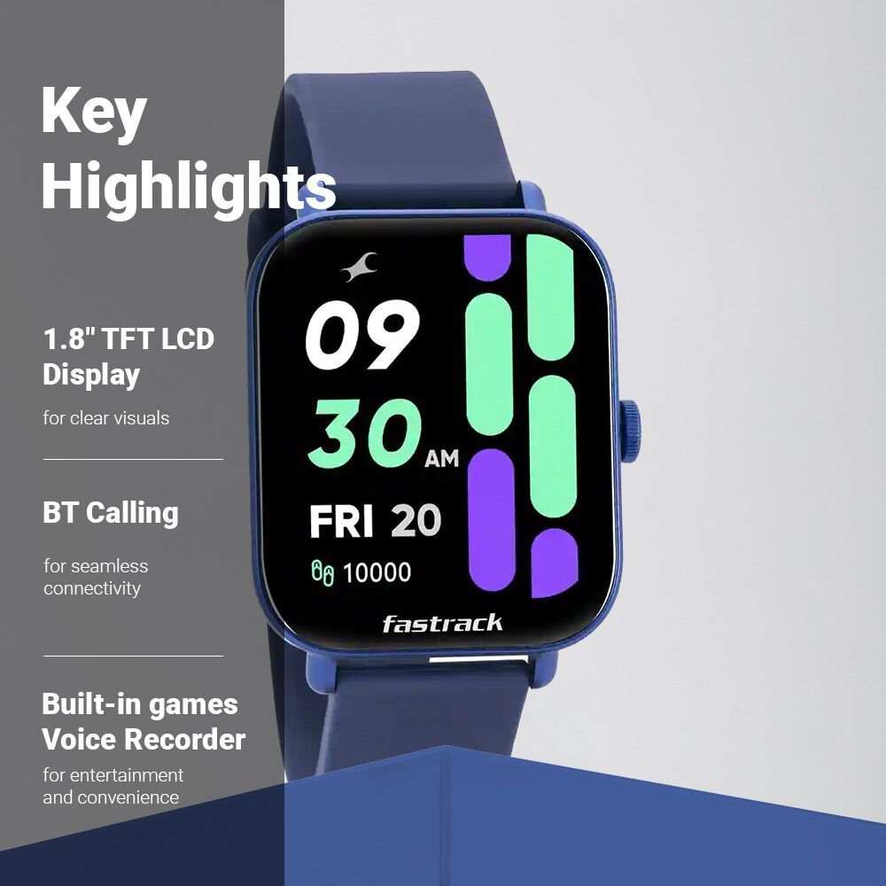 Buy Online Fastrack Reflex Vox Unisex Smart Watch With Silicone