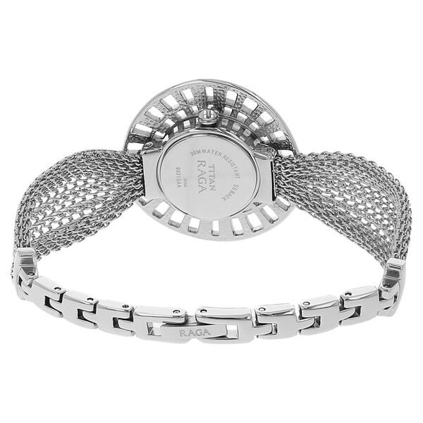 Titan Quartz Analog Mother of Pearl Dial Metal Strap Watch for Women - image number 3