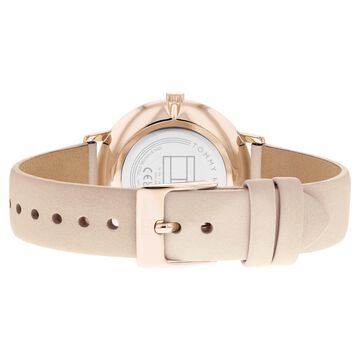 Tommy Hilfiger Quartz Multifunction Rose Gold Dial Leather Strap Watch for Women