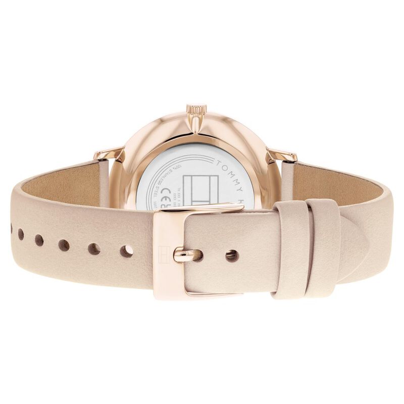 Tommy Hilfiger Quartz Multifunction Rose Gold Dial Leather Strap Watch for Women - image number 2