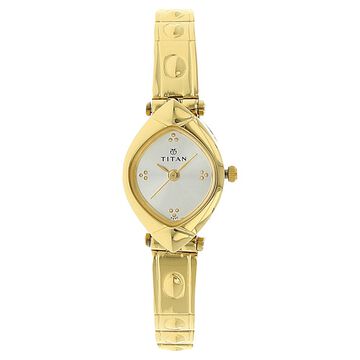 Titan Quartz Analog Silver Dial Stainless Steel Strap Watch for Women