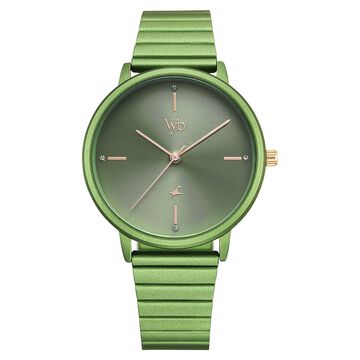 Fastrack Vyb Bliss Quartz Analog Green Dial Metal Strap Watch For Girls