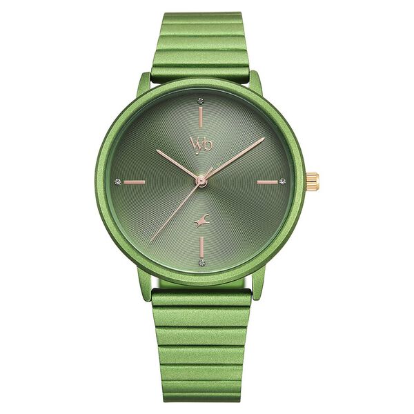 Fastrack Vyb Bliss Quartz Analog Green Dial Metal Strap Watch For Girls - image number 1