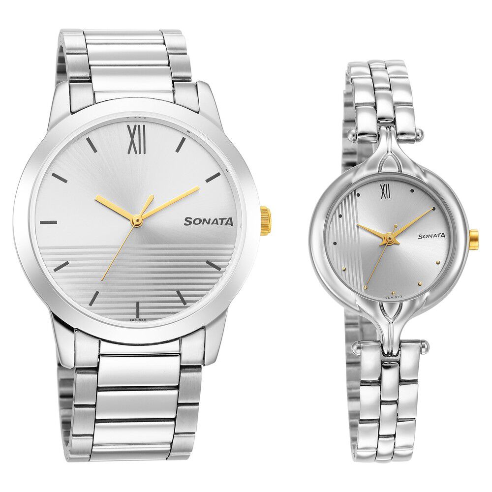 Sonata shop silver watch